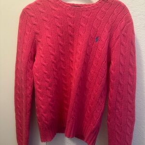 Ralph Lauren Wool Cashmere Cable Knit Sweater S/P – Hot Pink Runs Small
